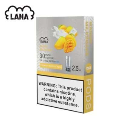【二星涼度】LANA 煙彈 替換型彈 2.5ml*3Pods 芒果奶昔味 一次性煙彈 通用熱門一代主機