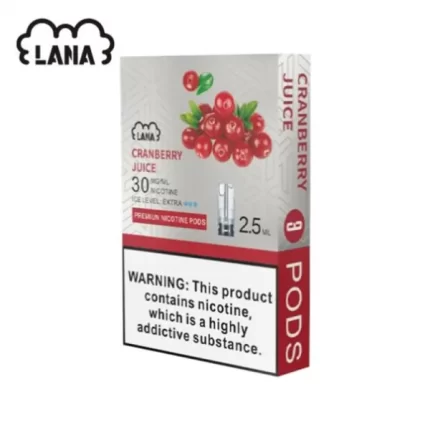 【二星涼度】LANA 煙彈 替換型發光彈 2.5ml*3Pods 蔓越莓味 一次性煙彈 通用熱門一代主機