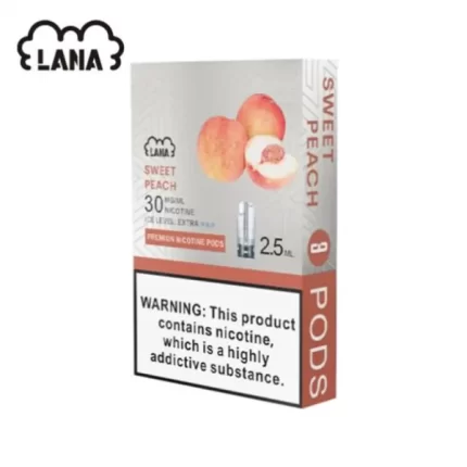 【四星涼度】LANA 煙彈 替換型彈 2.5ml*3Pods 蜜桃味 一次性煙彈 通用熱門一代主機
