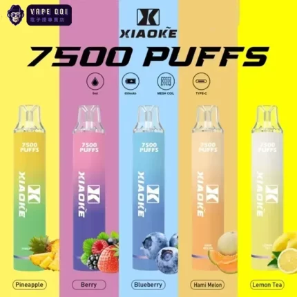 【17種口味】XIAOKE梟客 7500口 拋棄式電子菸 炫酷發光 可充電 台灣三天到貨